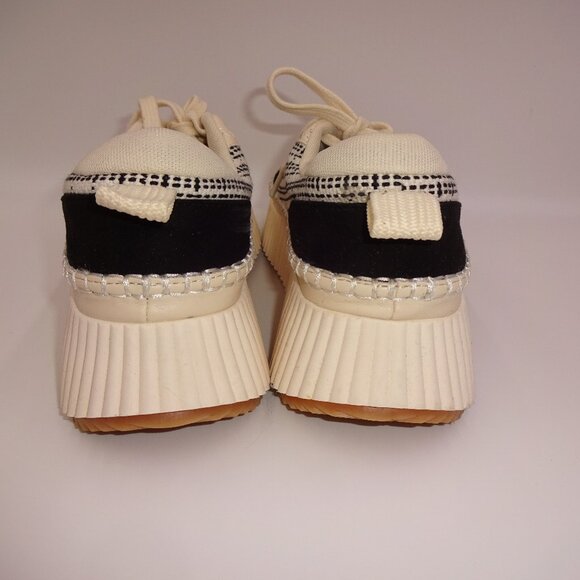 Womens Dolce Vita Denae Platform Sneakers 8.5 M White & Black Tennis Shoes - Picture 7 of 10